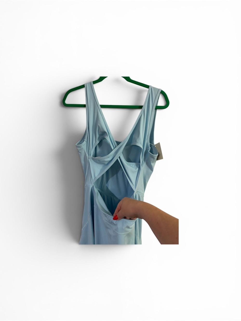 NWT Halara XL Softlyzero Airy Athletic Tennis Dress Shorts Pockets Cutout Blue - Picture 5 of 9